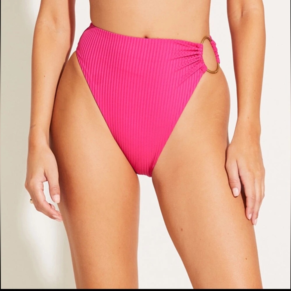 ‼️RARE‼️🎸VITAMIN A🎸🔥NWT🔥LOLITA HIGH WAIST BIKINI BOTTOMS in HOT PINK—M